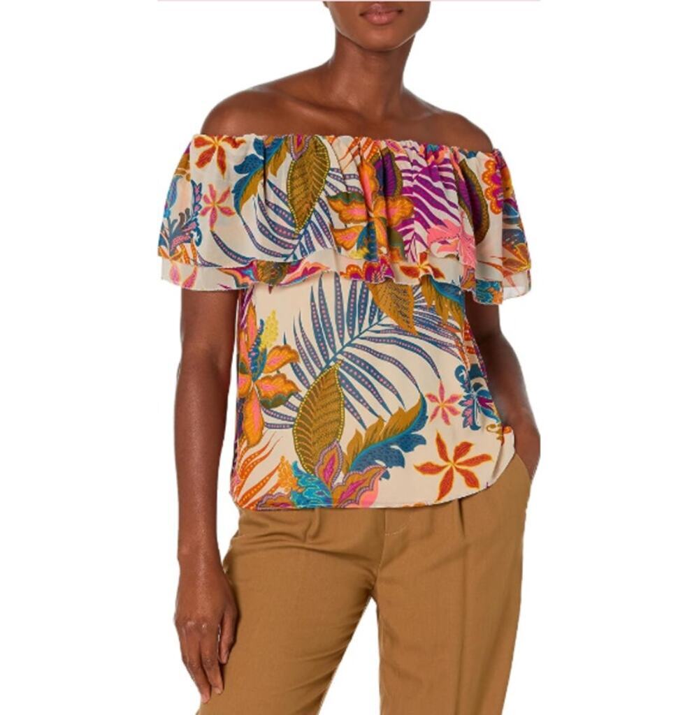 Trina Turk Women's Multi Agua Caliente Resort Wear Top Size M